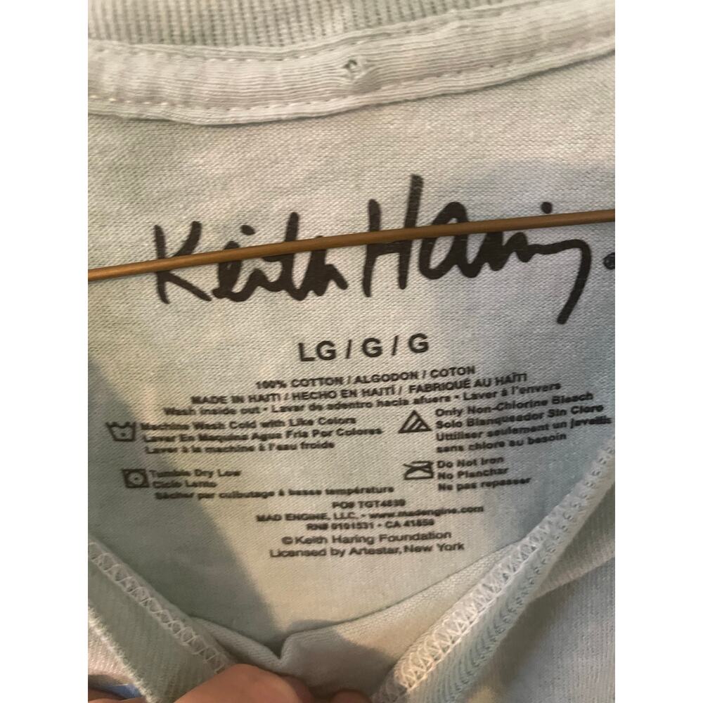 Keith Haring Men’s Graphic T-Shirt Dancing Flower Tie Dye Size Large EUC - Picture 2 of 2